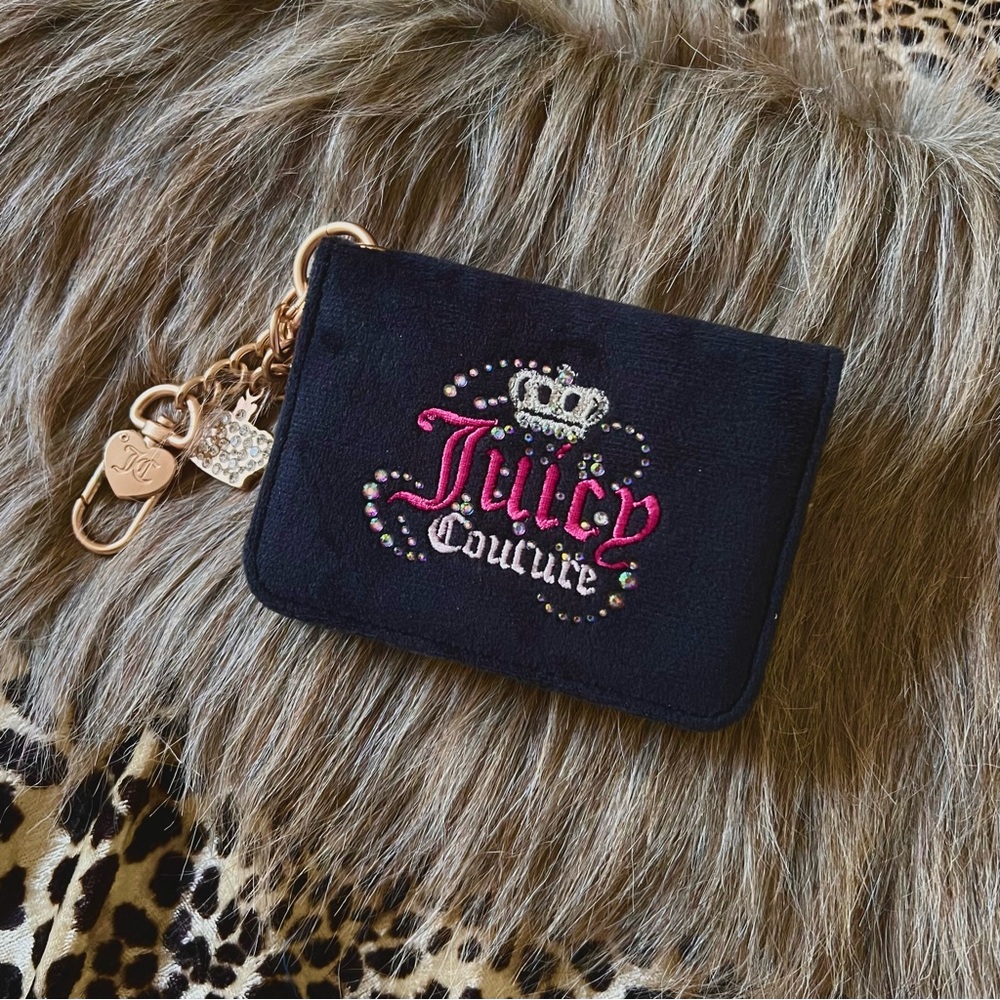 ꕤ 𝐒𝐎𝐋𝐃 ꕤ JUICY COUTURE Dual Sided Card Case Wallet in Black ⋆NWT EXCLUSIVE⋆